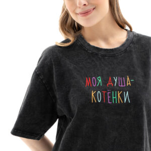 Футболка оверсайз "моя душа котёнки"